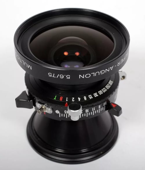 Image of Schneider Super Angulon MC 75mm F5.6 Lens in Copal #0 Shutter #5666