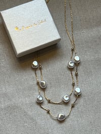 Image 3 of Stainless Steel Necklace Multiple White Perls 