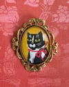 Tuxedo kitty brooch / pendant