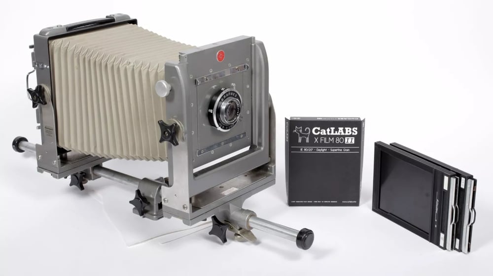 Image of Calumet CC401 4X5 monorail camera with 135mm lens + FILM + HOLDERS #5691