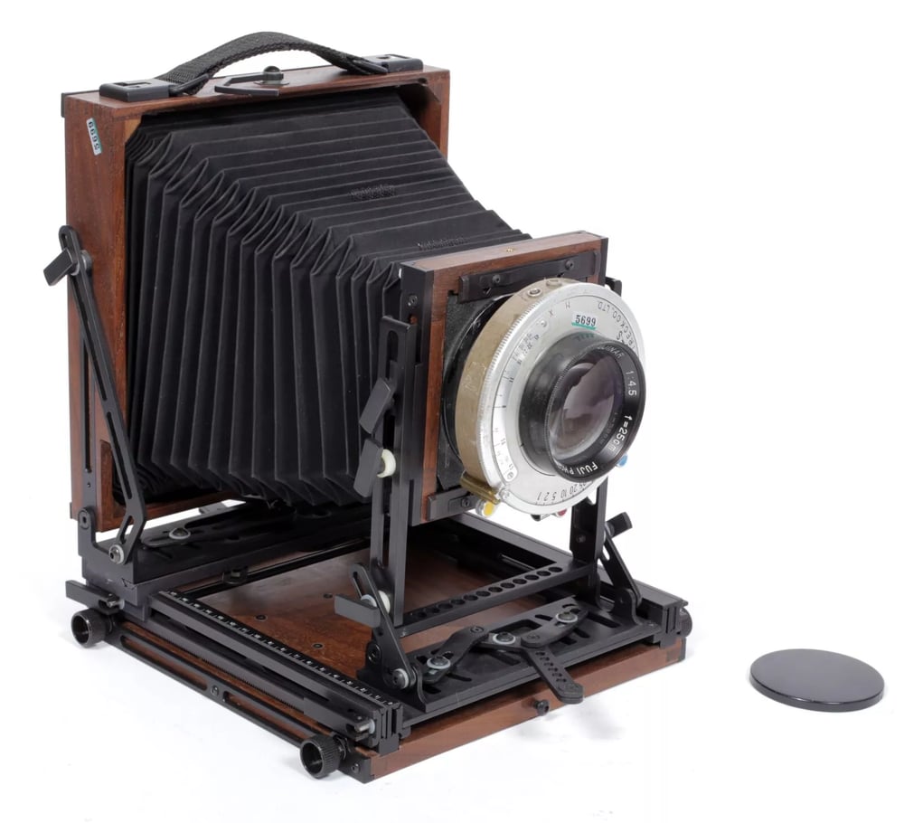 Image of KB Canham Wood 5X7 Camera with 250mm F4.5 Fujinar lens + 4X5 back ONLY #5699