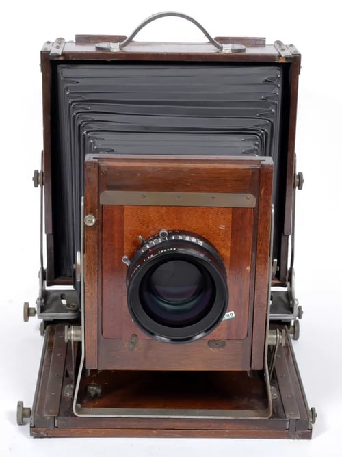 Image of Deardorff V8 8X10 Field camera w/ 300mm F5.6 MC lens + holder NEW BELLOWS #5700