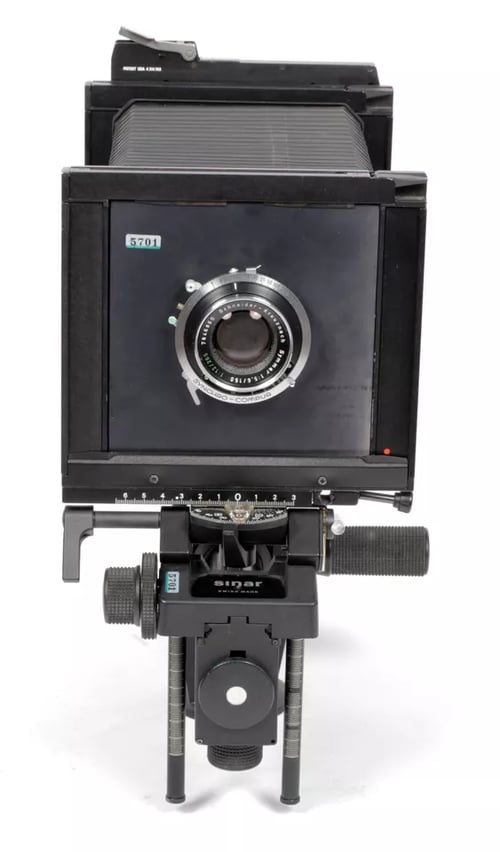 Image of Sinar F1 4X5 Camera with 150mm schneider lens + holders + film #5701