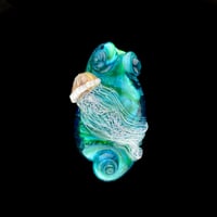 Image 1 of XXL. Pale Amber Brown Sea Nettel Jellyfish - Lampwork Glass Sculpture Bead