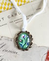 Van gogh’s roses in vintage pendant