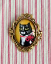 Tuxedo kitty brooch / pendant