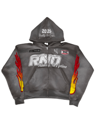 Image 1 of "GREY FLAME" HOODIE