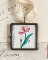 Pink tulip ~ original collage in locket