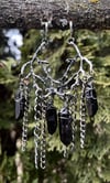 BLACK QUARTZ BRANCH EARRINGS