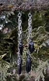 BLACK QUARTZ CHAIN EARRINGS