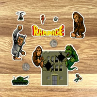 Image 2 of Rampage Arcade Game Sticker Set (24 Pieces)