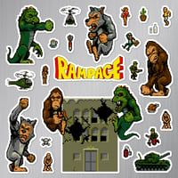 Image 1 of Rampage Arcade Game Magnet Set (24 Pieces)