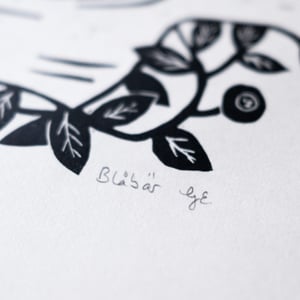 Blåbär, Original Lino Art