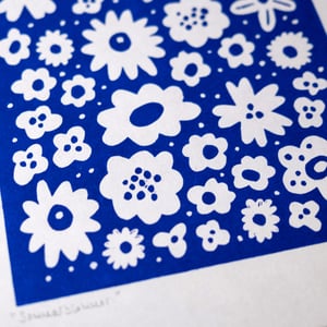 Sommarblommor, Original Lino Art