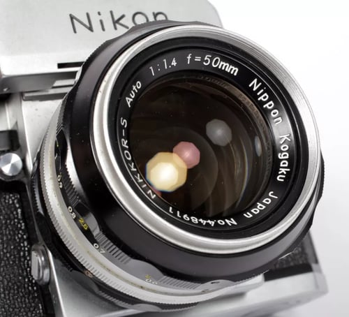 Image of Nikon F Photomic 35mm SLR film camera with Nikkor S 50mm F1.4 lens #5714