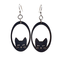 Image 1 of Sneaky Cat Earrings