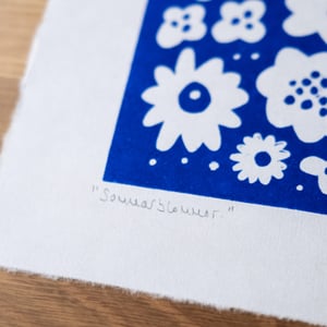 Sommarblommor, Original Lino Art