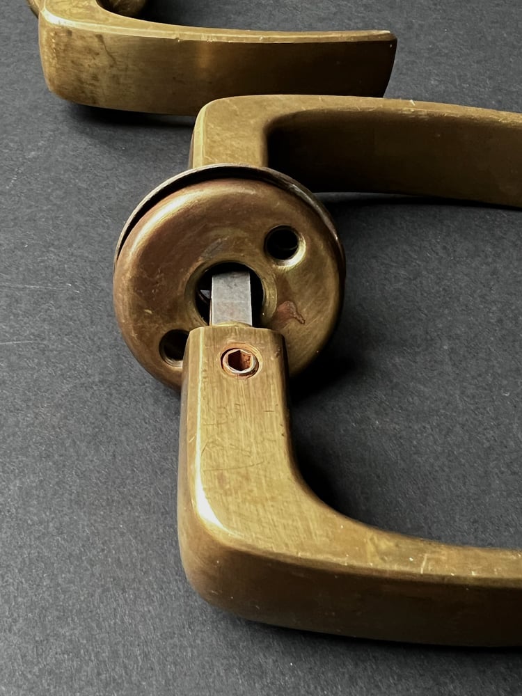 Image of Two Pairs of Finnish Brass Door Handles