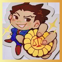 Image 1 of Phoenix Wright Metallic Badge Sticker 