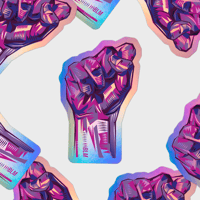 Image 3 of BLM Black Power Sticker (Holographic) 