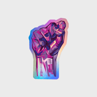 Image 4 of BLM Black Power Sticker (Holographic) 