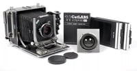 Image 1 of Linhof Technika III 4X5 camera w/ 135mm + 210mm MC Lenses +grip +film +holders #5719