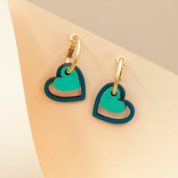 Image 1 of Pendientes Green hearts de Materia Rica