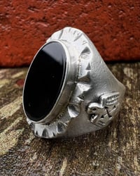 Image 1 of WL&A Handmade Colorado Black Onyx Thunderbird Signet Ring