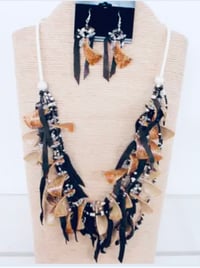 Black and White seed beaded necklace