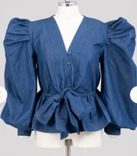 Denim long sleeve blouse