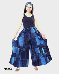 Patchwork blue palazzo pants