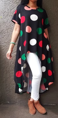 Polka Dot short sleeve high/low top