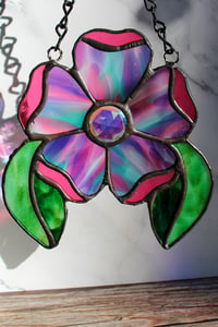 Image 2 of Pinky Purpley Tealy Patchwork Flower