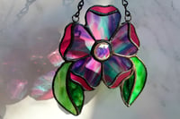 Image 1 of Pinky Purpley Tealy Patchwork Flower