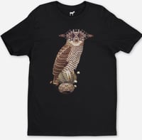 Image 1 of Night Owl Animal Totem w/ Mushrooms Original Art by WAS IV  T-SHIRT