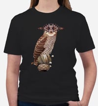 Image 4 of Night Owl Animal Totem w/ Mushrooms Original Art by WAS IV  T-SHIRT