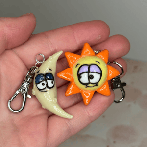 Image of Sun and Moon Best Friend Charms