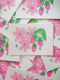 Image 2 of 'Strawberry garden' riso print