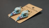 Image 1 of Full color 3d printed Crow Skull earrings 