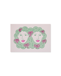 Image 1 of 'Bows' riso print