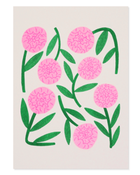 Image 1 of 'Peonies' riso print