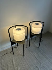 Image 5 of //VENDIDAS//  PAREJA DE LÁMPARAS DE MESA BLANCAS, AÑOS 70