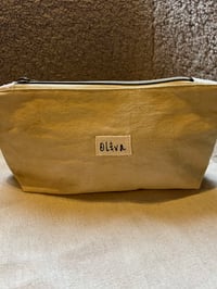 Image 1 of Handmade Cotton Toiletry Bag - Stained with Natural Elements Earth Beige