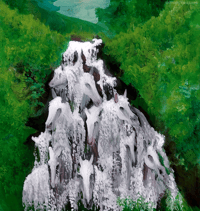 Horsefall acrylic painting on canvas by Anton-Constantin Anastassov