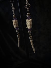 Image 3 of Voodoo Dust II Earrings : Glass vial with human bone dust