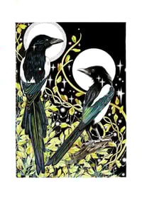 Image 1 of Two for Joy Magpie and Gorse Print