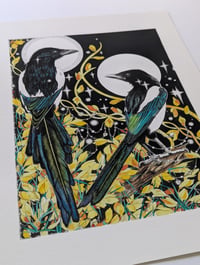Image 3 of Two for Joy Magpie and Gorse Print