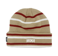 Image 1 of Stripes beanie tan 