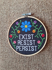 Image 5 of Exist Resist Persist Hoop