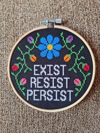 Image 1 of Exist Resist Persist Hoop